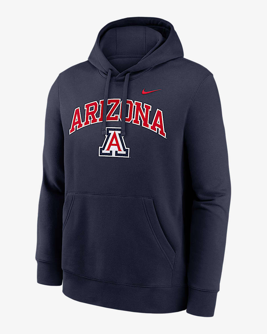 Arizona Arch Men's Nike College Pullover Hoodie - Navy