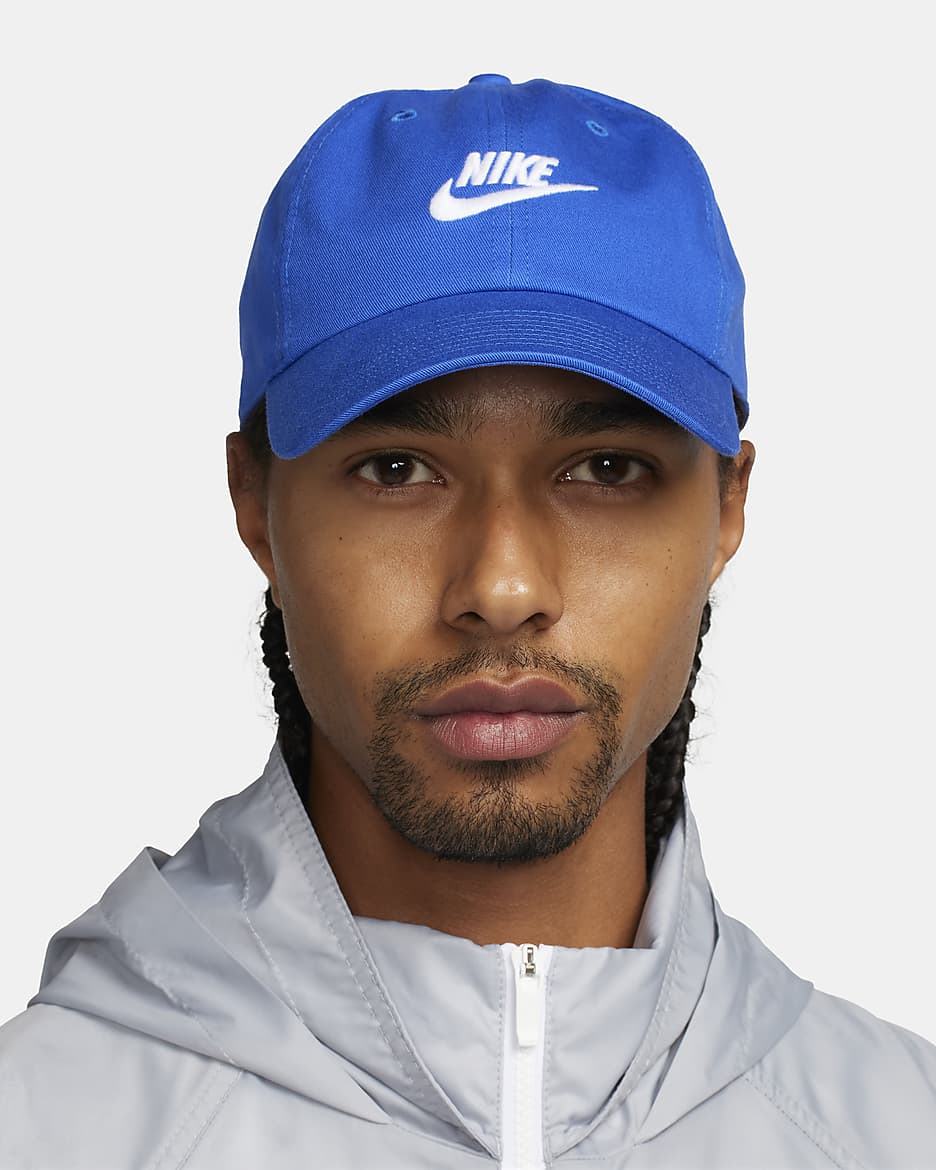 Nike Club unstrukturierte Futura Wash-Cap - Game Royal/Weiß