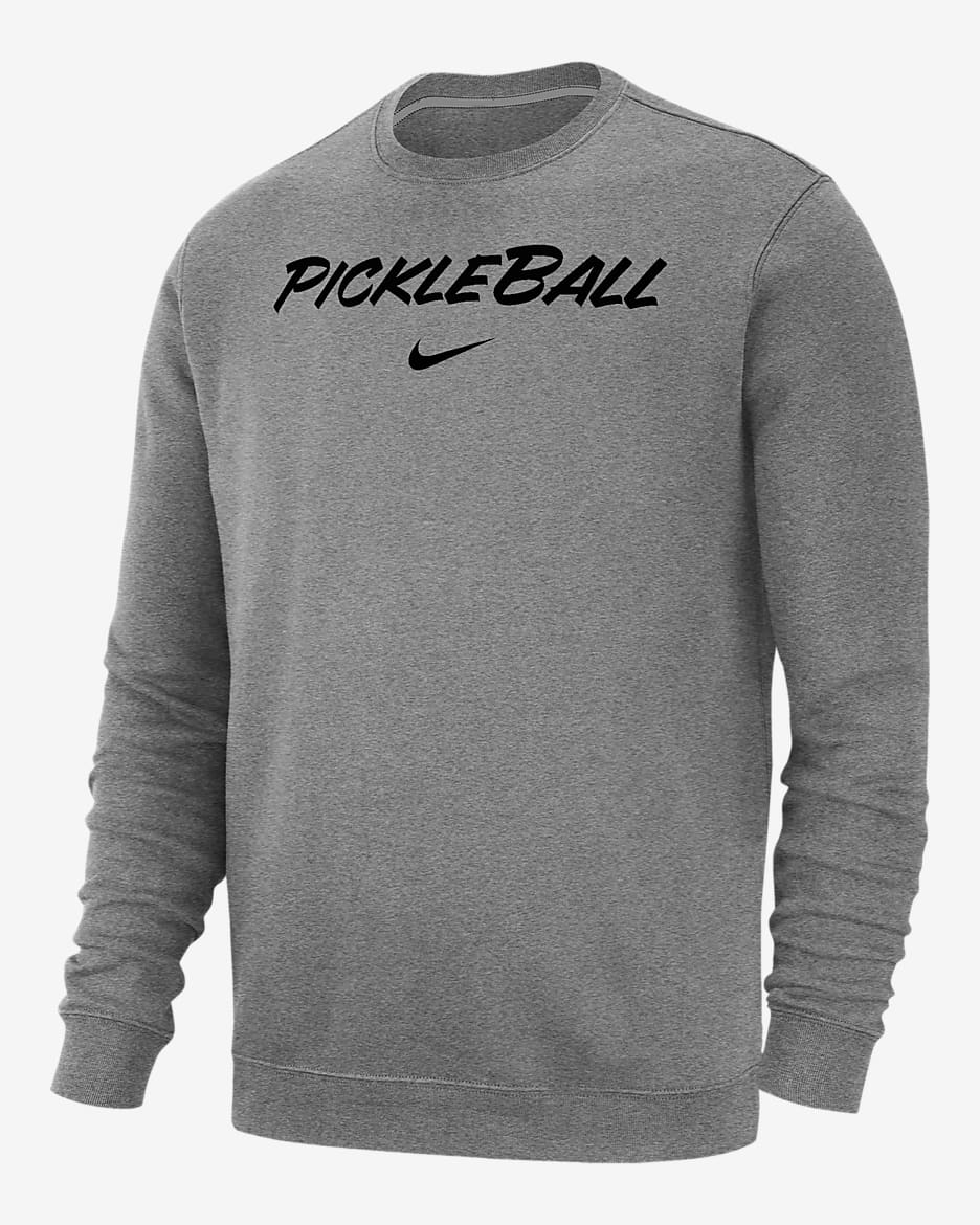 Sudadera de cuello redondo sin cierre de pickleball para hombre Nike Club Fleece - Gris oscuro jaspeado