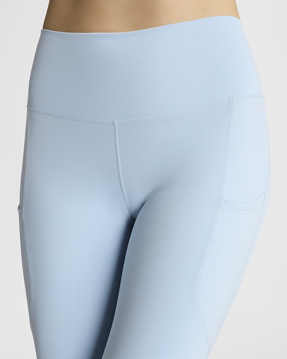 Nike One Women's High-Waisted 7/8 Leggings with Pockets - Light Armoury Blue/Black