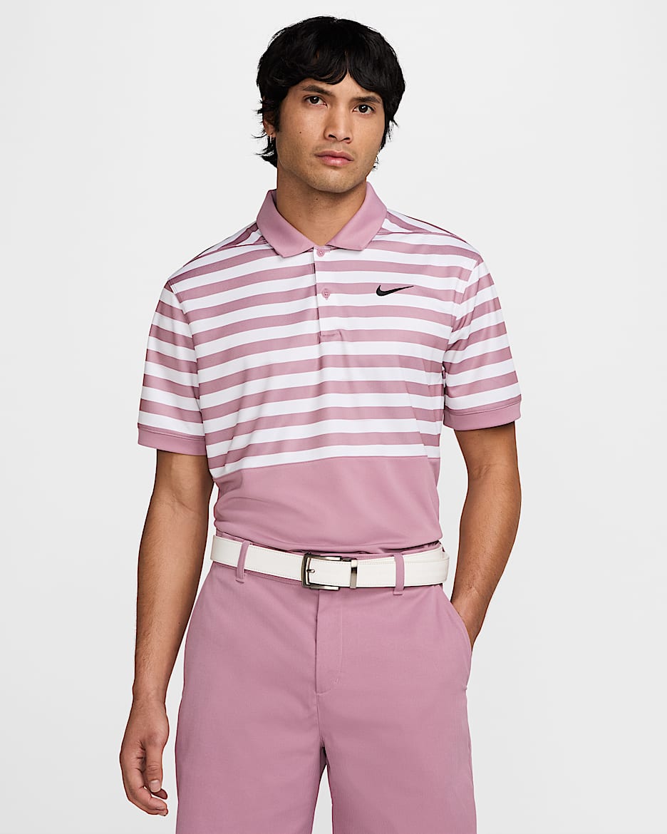 Nike Victory+ Men's Dri-FIT Golf Polo - Plum Dust/Black