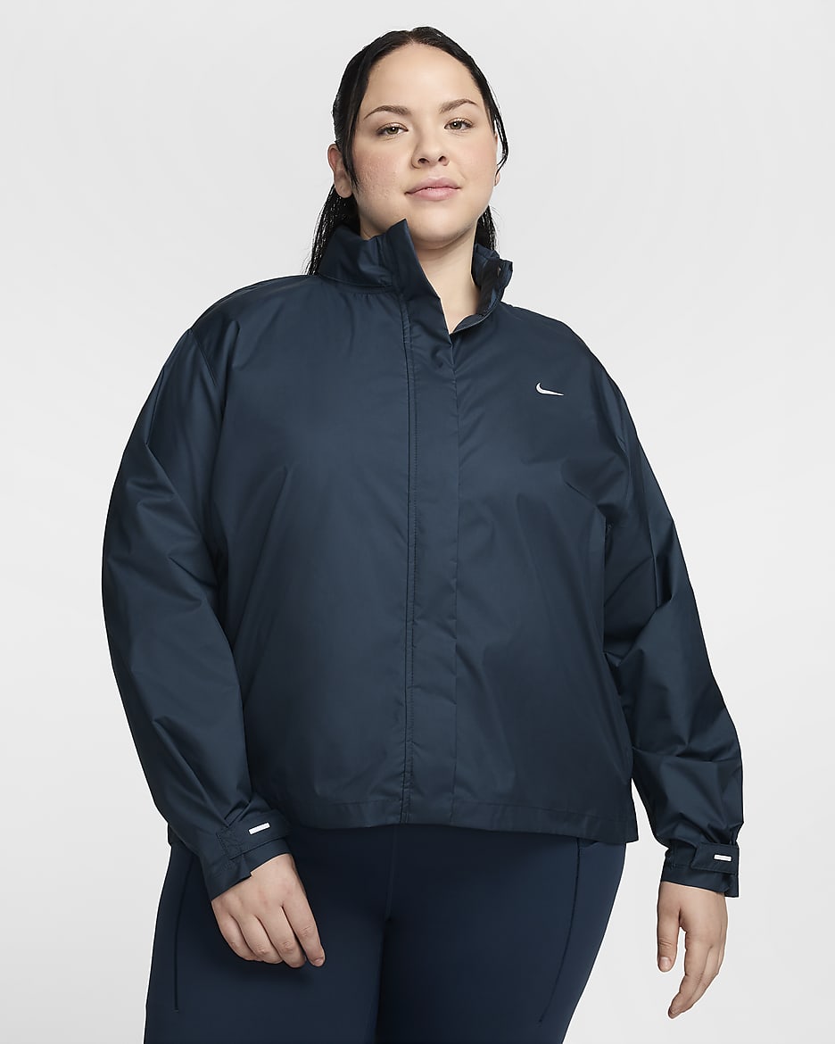 Chamarra de running para mujer (talla grande) Nike Fast Repel - Azul marino militar/Negro