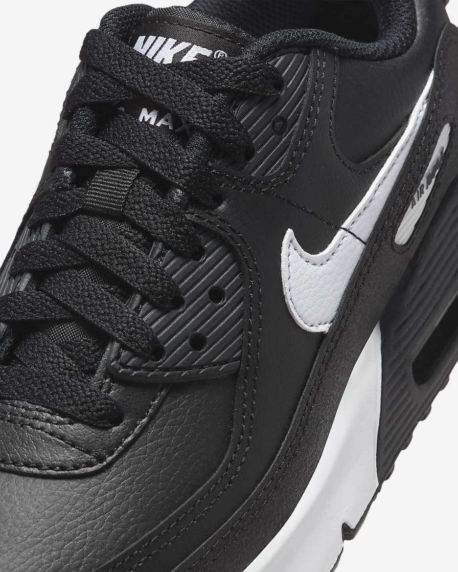 Tenis para niños grandes Nike Air Max 90 - Negro/Negro/Blanco