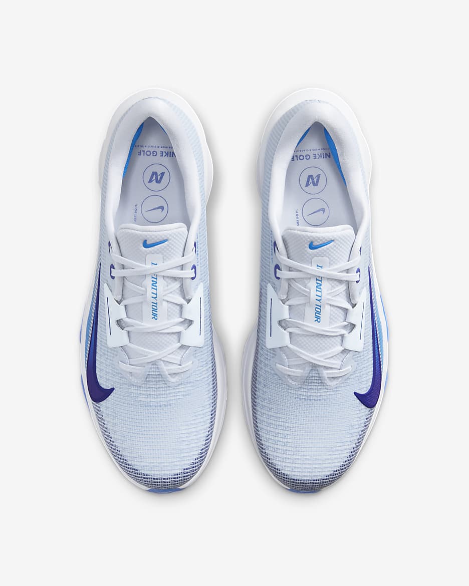 Sapatilhas de golfe Nike Infinity Tour 2 - Cinzento Football/Game Royal/Azul Photo/Azul Royal intenso