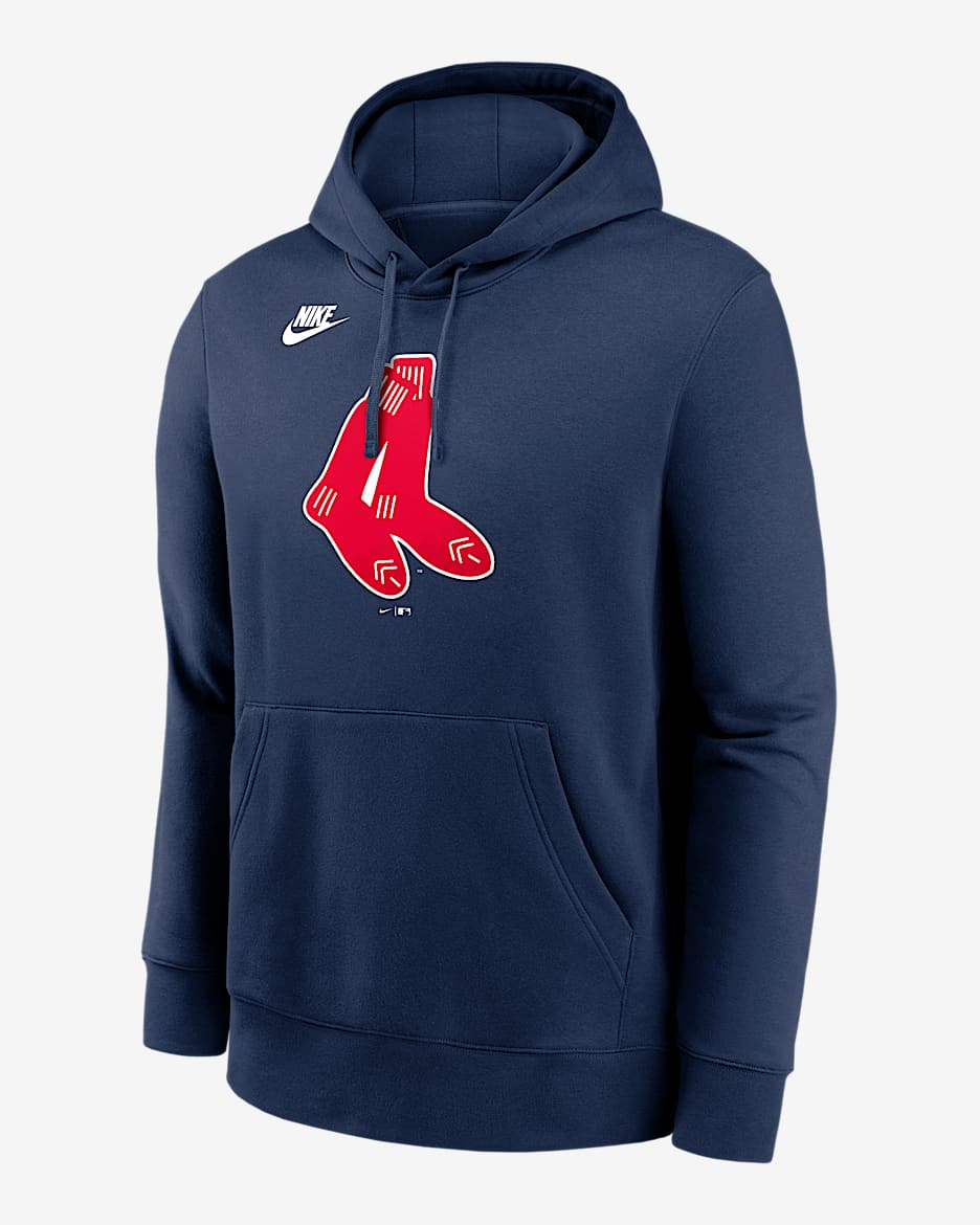 Sudadera con gorro sin cierre Nike de la MLB para hombre Boston Red Sox Cooperstown Logo Club - Azul marino