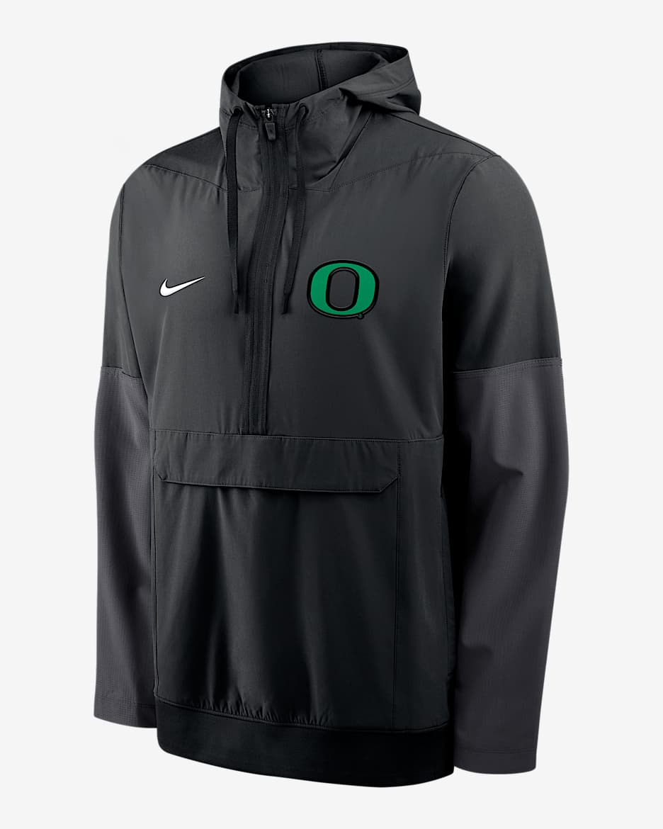 Oregon Anorak Men's Nike College 1/2-Zip Hooded Jacket - Black