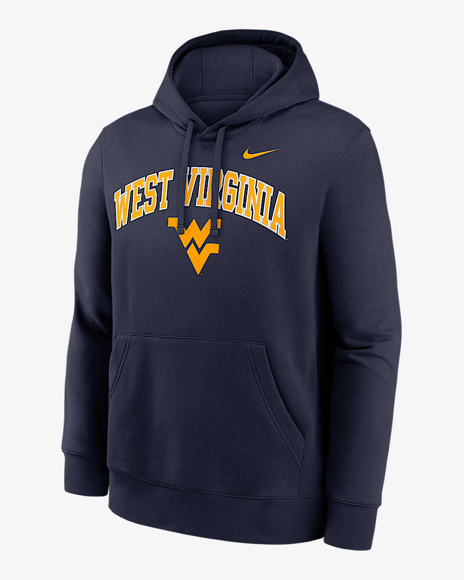 West Virginia Arch Men's Nike College Pullover Hoodie - Navy