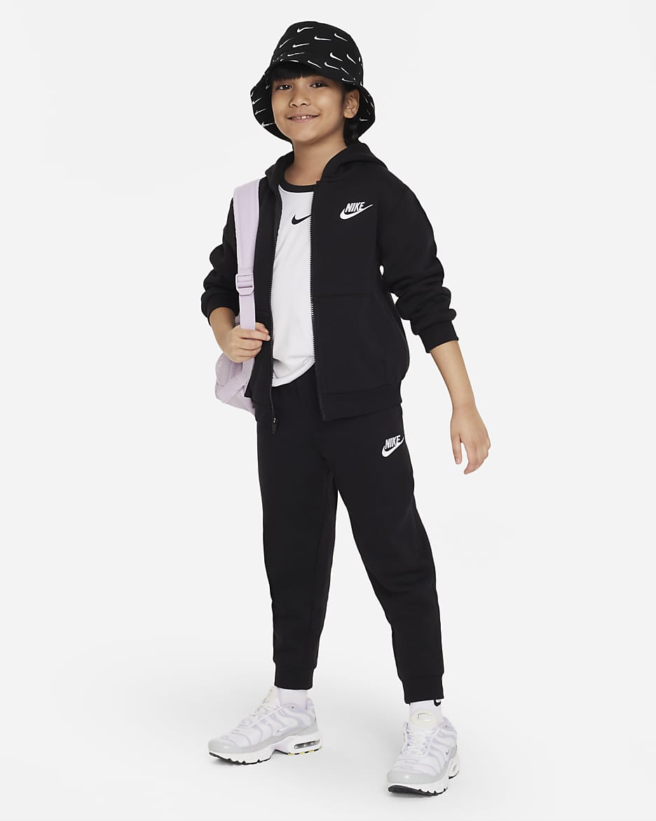 Nike Sportswear Club Fleece Little Kids' Full-Zip Hoodie - Black