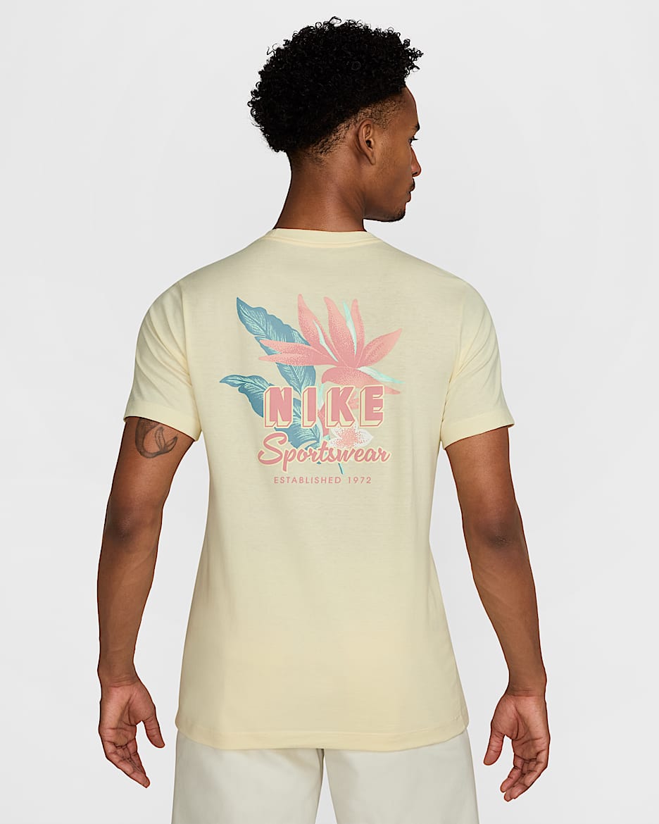 Playera de cuello redondo para hombre Nike Sportswear - Leche de coco/Denim turquesa