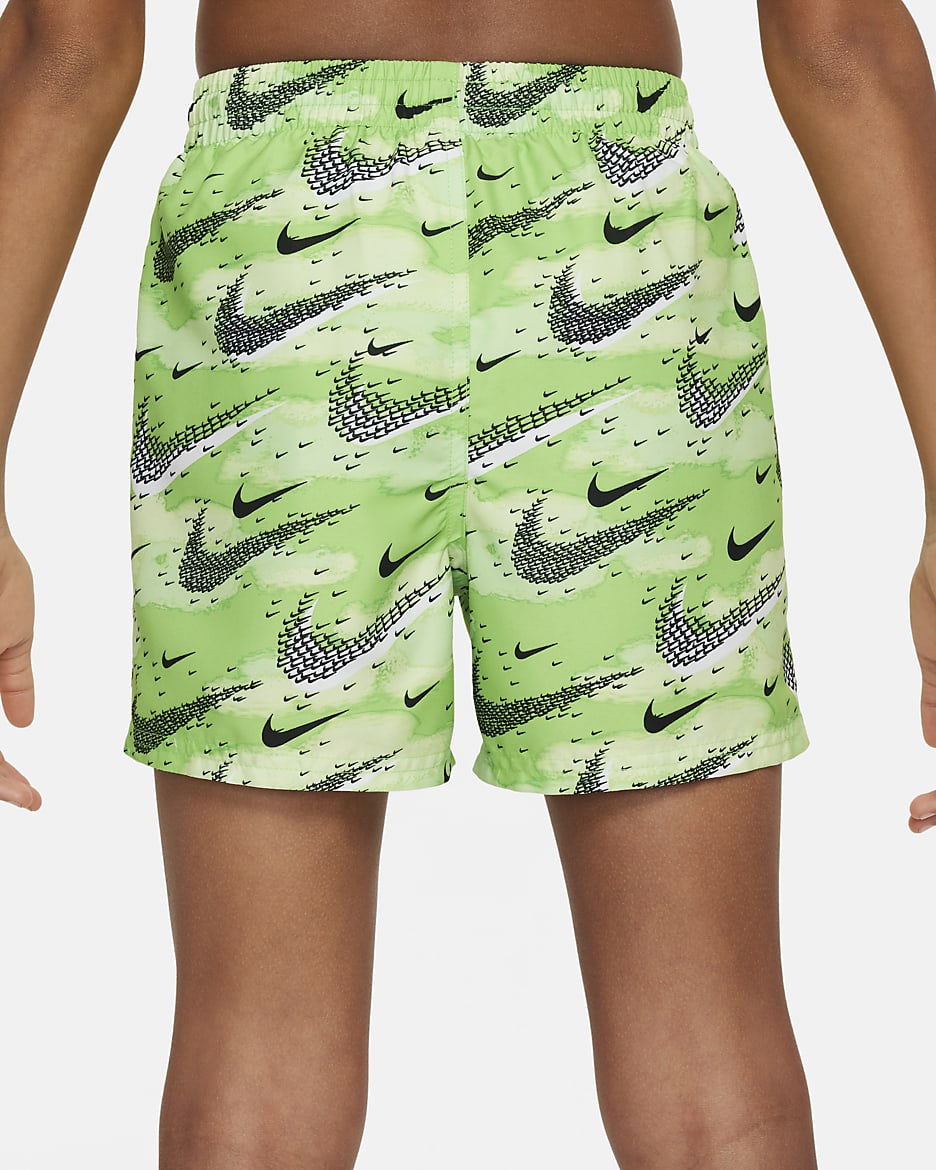 Nike Swim Flock Big Kids' (Boys') 4" Volley Shorts - Action Green