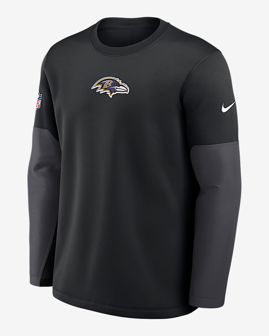 Baltimore Ravens Scripted To Win Sideline Coach Men's Nike Therma-FIT NFL Long-Sleeve T-Shirt - Black