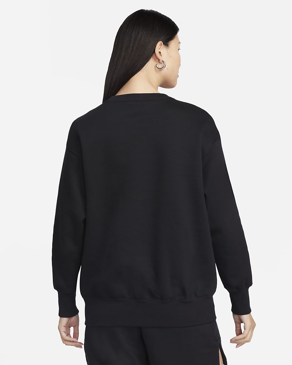 Nike Sportswear Phoenix Fleece Women's Oversized Crewneck Sweatshirt - Black/Sail