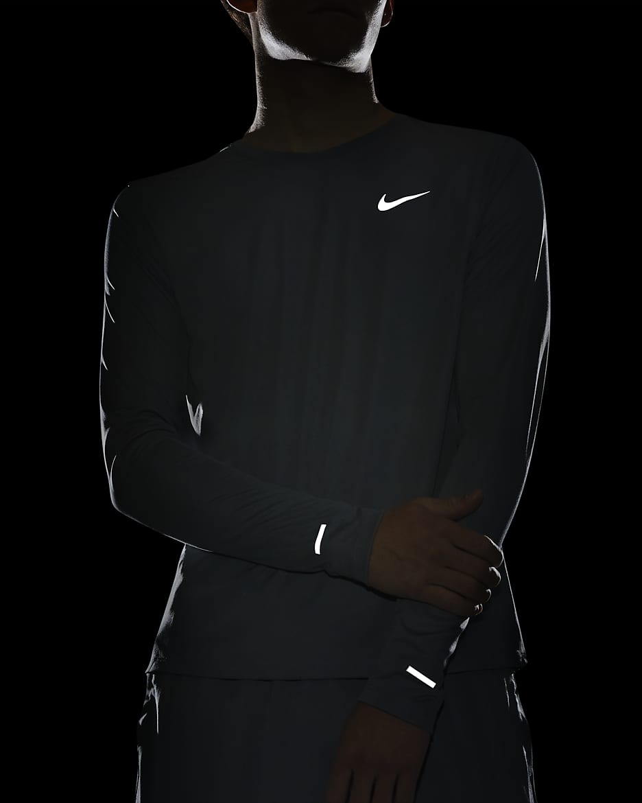 Nike Dri-FIT Miler Men's Long-Sleeve Running Top - Smoke Grey