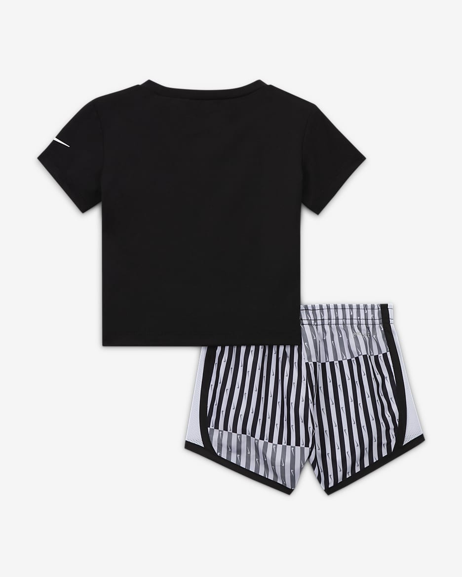 Nike Dri-FIT Femme Pop Baby (12-24M) T-Shirt and Tempo Shorts Set - Black