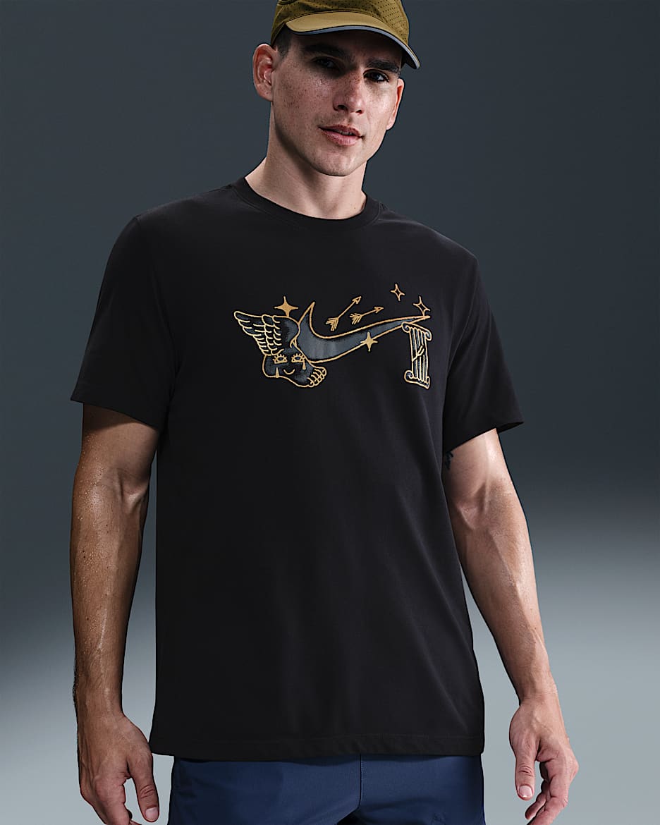 Nike Men's Dri-FIT Running T-Shirt - Black