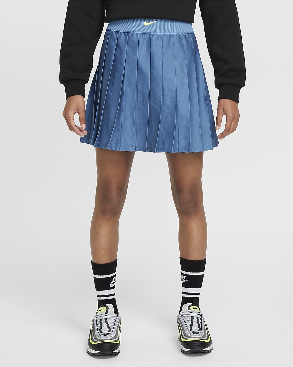 Nike Sportswear Girls' Pleated Skirt - Aegean Storm/Volt