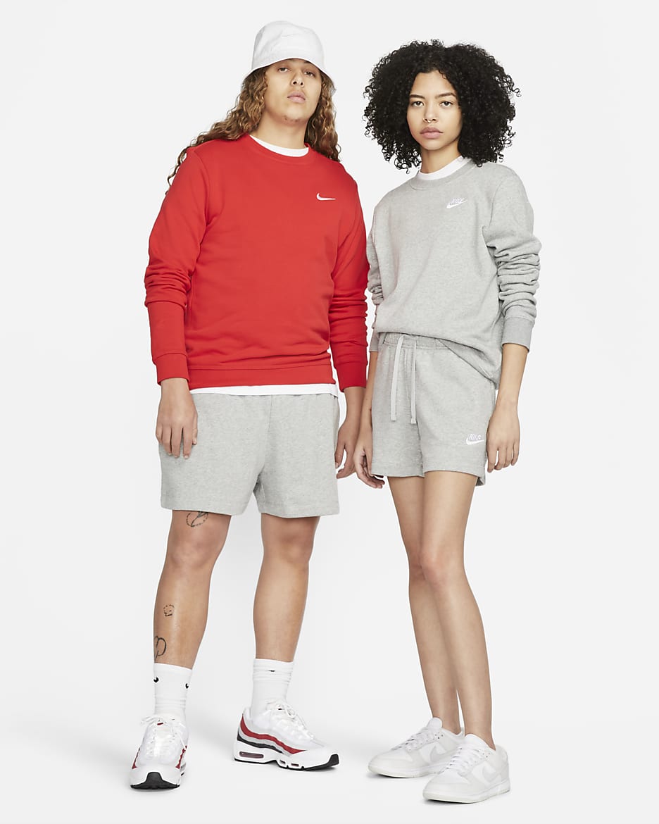 Nike Sportswear Club Fleece Women's Mid-Rise Shorts - Dark Grey Heather/White