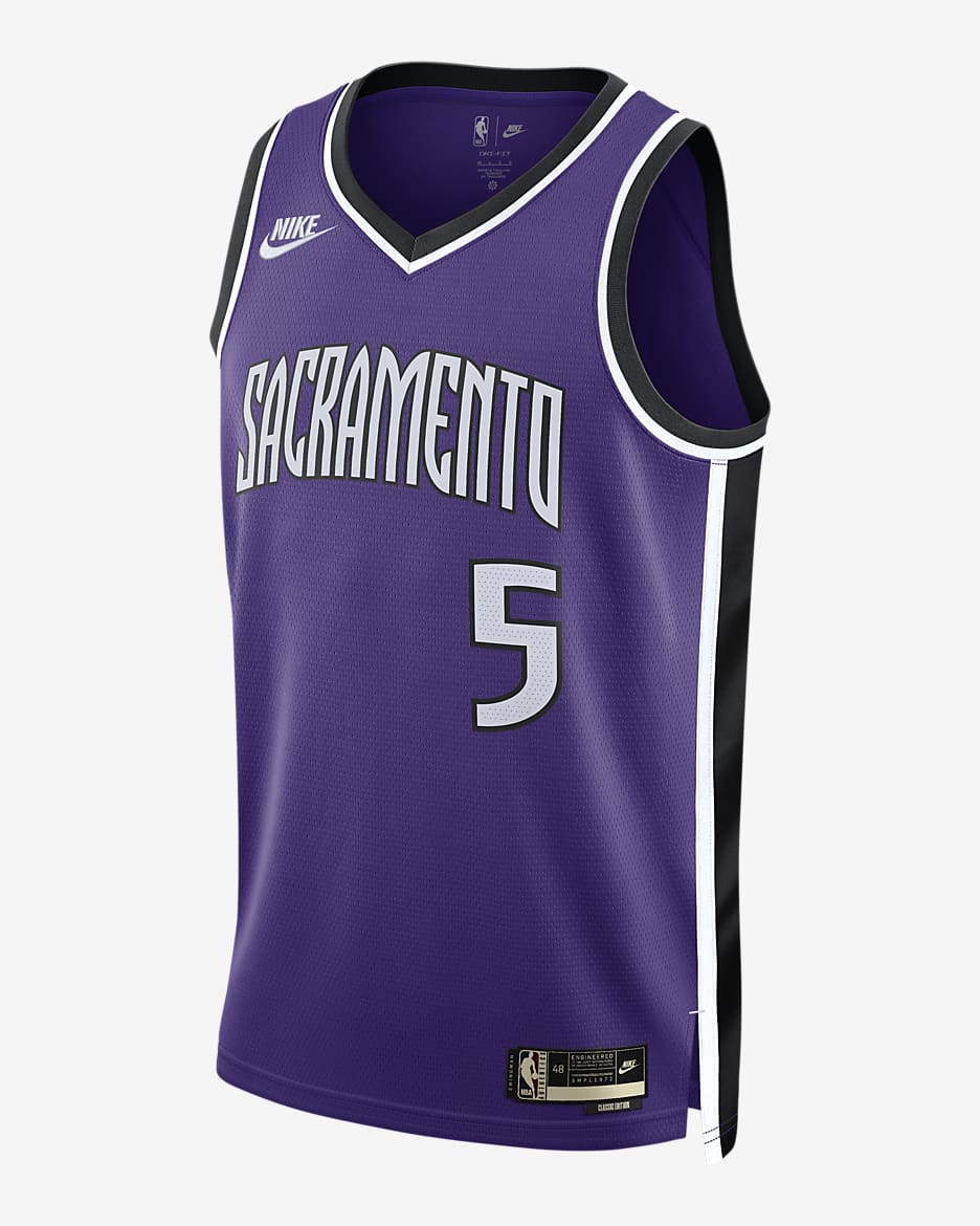 Jersey Nike Dri-FIT de la NBA Swingman para hombre De'Aaron Fox Sacramento Kings 2024/25 Hardwood Classics - Morado campo