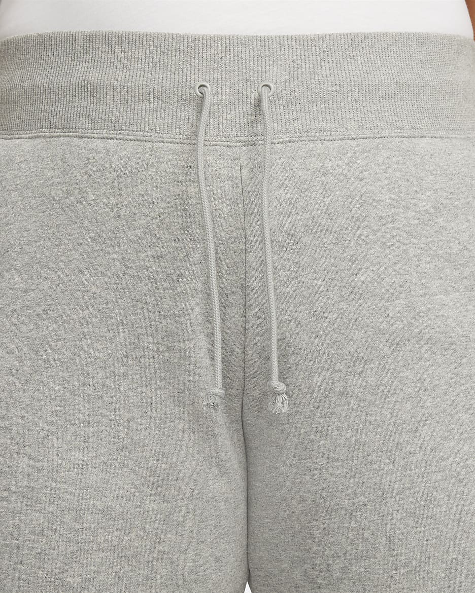 Nike Sportswear Phoenix Fleece Women's High-Waisted Wide-Leg Tracksuit Bottoms (Plus Size) - Dark Grey Heather/Sail