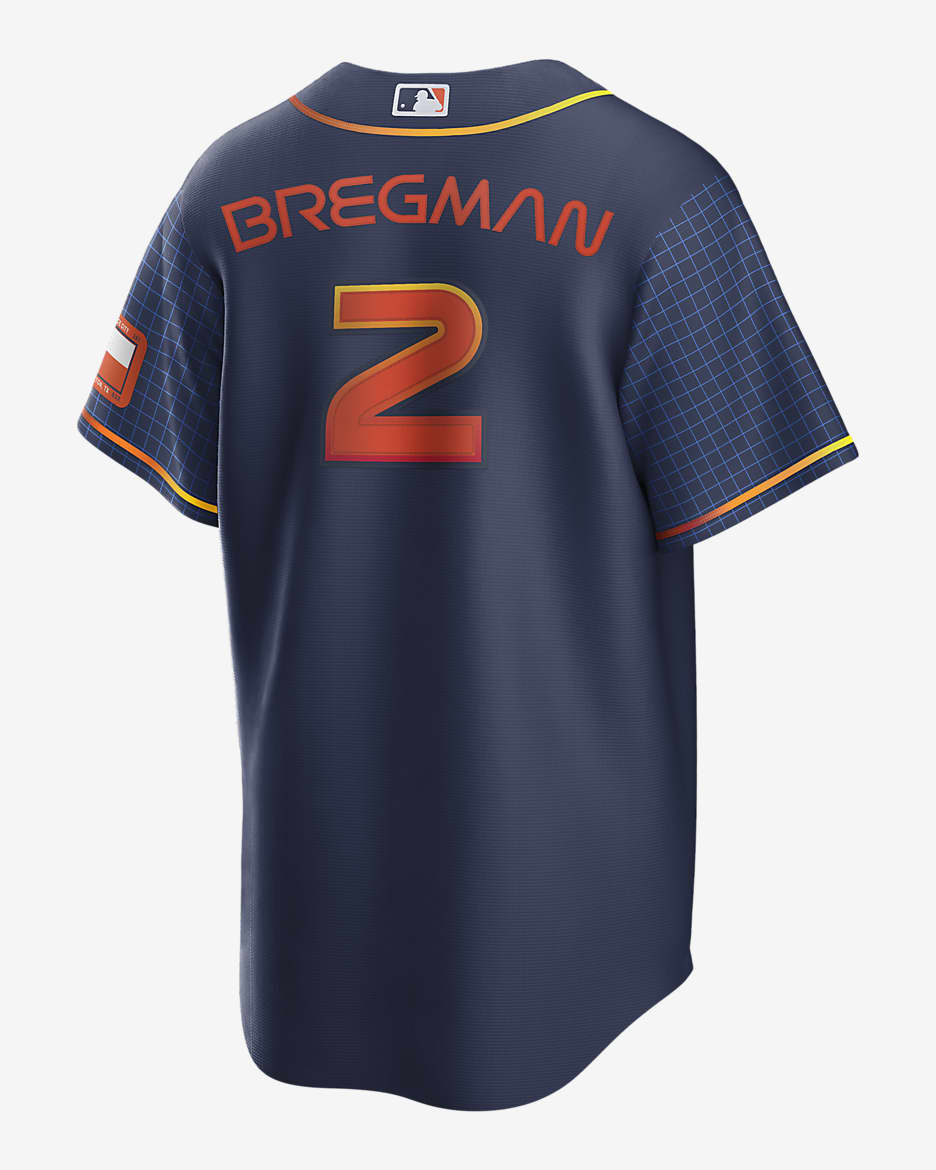 MLB Houston Astros City Connect (Alex Bregman) Men's Replica Baseball Jersey - Navy/Navy