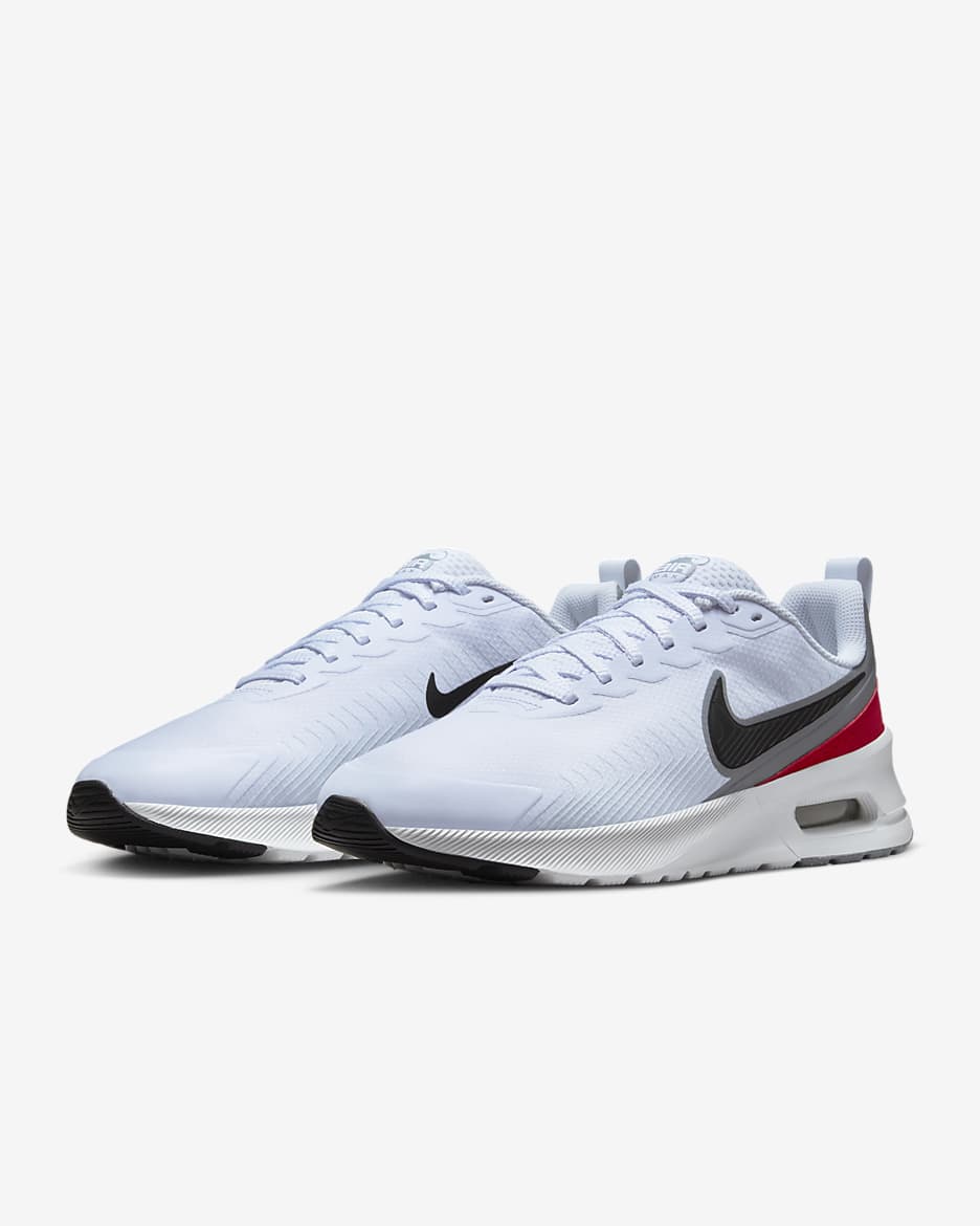 Nike Air Max Nuaxis 男鞋 - Football Grey/白色/Gym Red/黑色