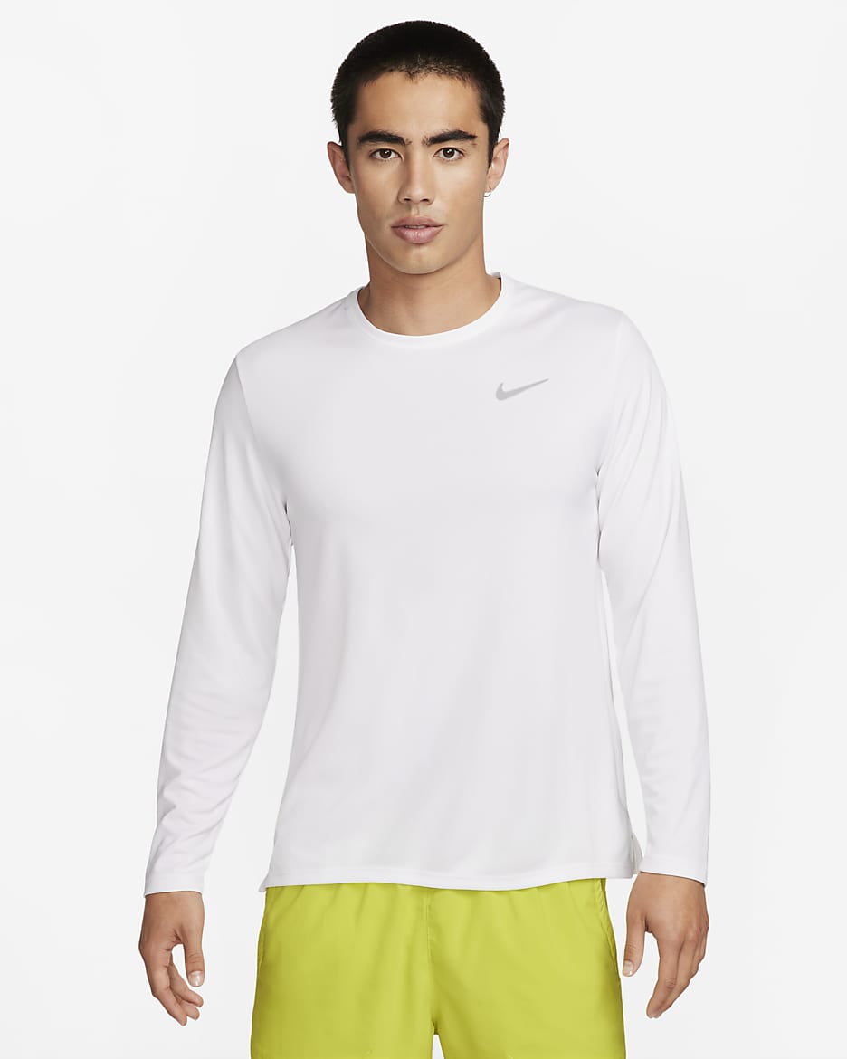 เสื้อวิ่งแขนยาวผู้ชาย Dri-FIT UV Nike Miler - ขาว