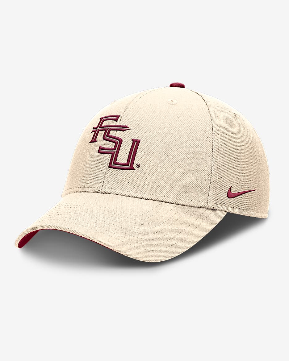 Florida State Primetime Rise Men's Nike Dri-FIT College Trucker Adjustable Hat - Natural