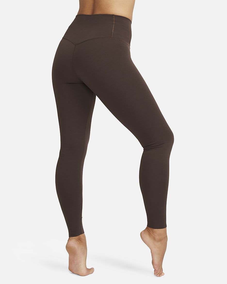 Leggings de largo completo de tiro alto y sujeción ligera para mujer Nike Zenvy - Marrón barroco/Negro