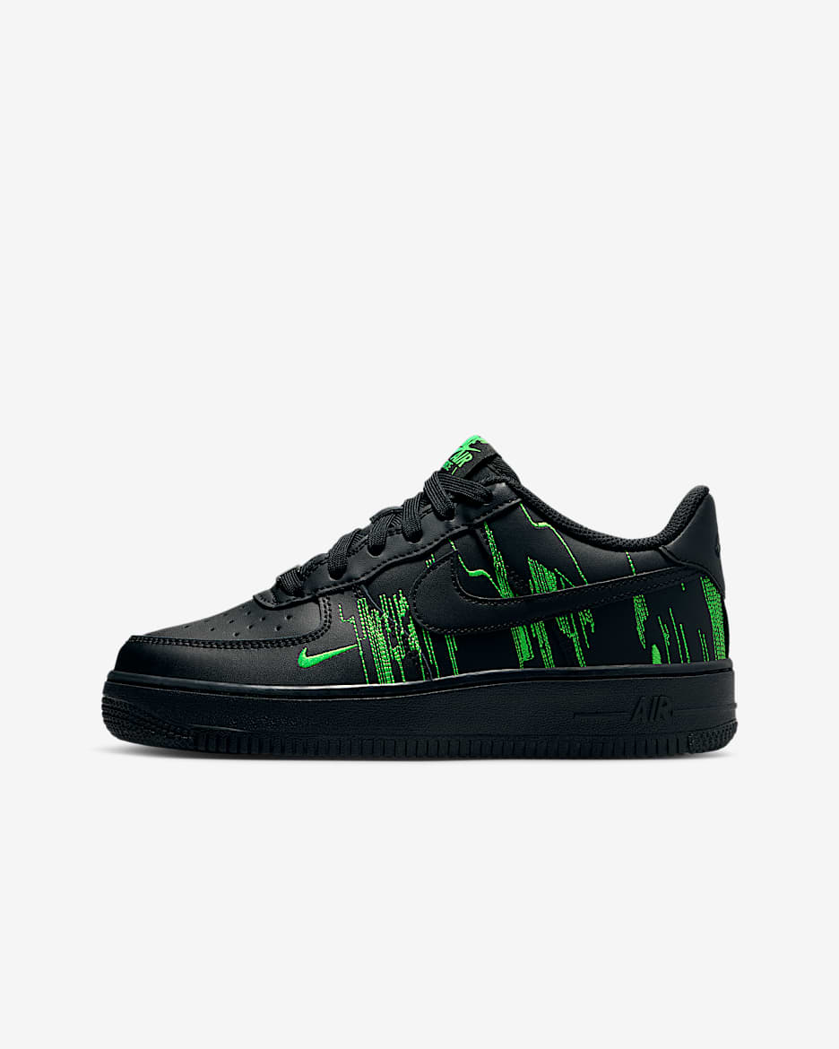 Nike Air Force 1 LV8 4 Big Kids' Shoes - Black/Green Strike/Vivid Purple/Black