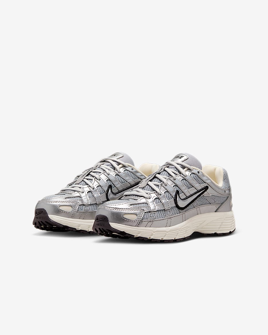 Nike P-6000 大童鞋款 - Metallic Silver/黑色/Pale Ivory/Metallic Silver