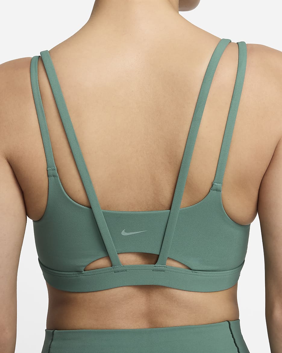 Brassière de sport rembourrée à maintien léger Nike Zenvy Strappy pour femme - Bicoastal/Blanc