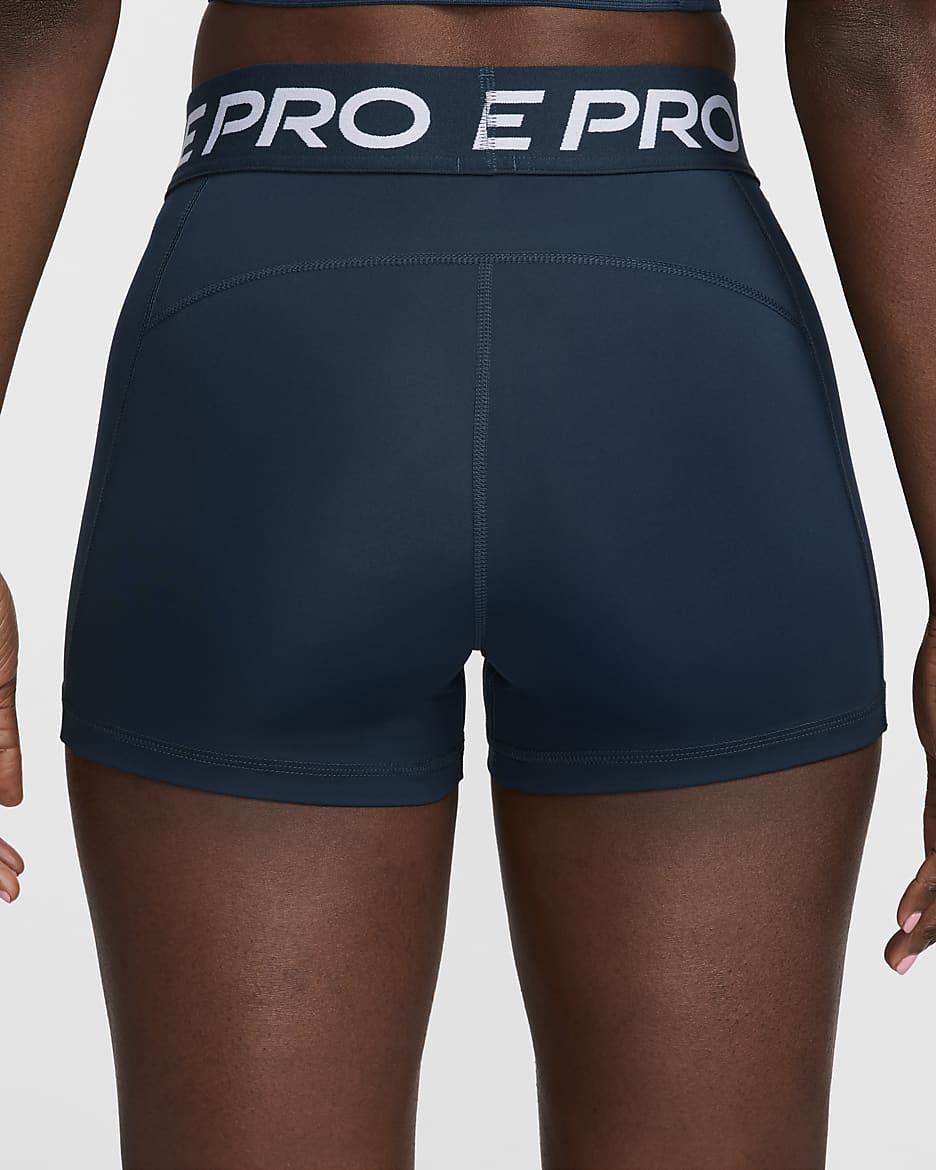 Nike Pro-shorts (8 cm) til kvinder - Armory Navy/hvid