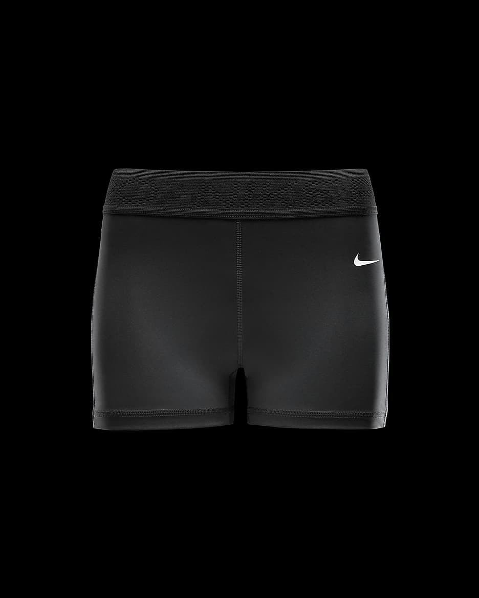 Nike Pro Pantalón corto de malla y talle medio de 8 cm - Mujer - Negro/Blanco