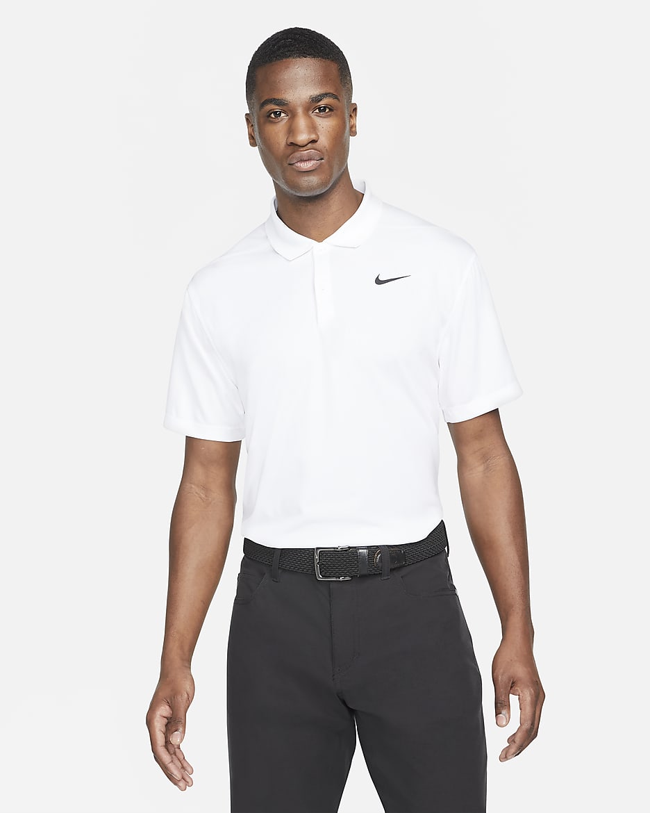 Nike Dri-FIT Victory Golfpolo voor heren - Wit/Zwart