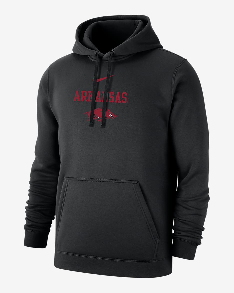 Arkansas Club Fleece Men's Nike College Hoodie - Black