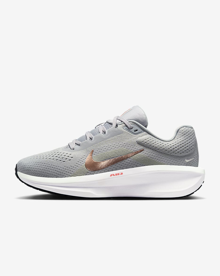 Nike Winflo 11 Women's Road Running Shoes - Wolf Grey/Olive Aura/Light Pumice/Metallic Red Bronze