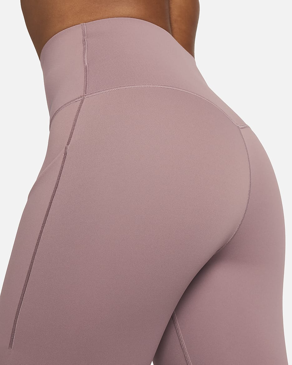 Nike Universa Women's Medium-Support High-Waisted Full-Length Leggings with Pockets - Smokey Mauve/Black