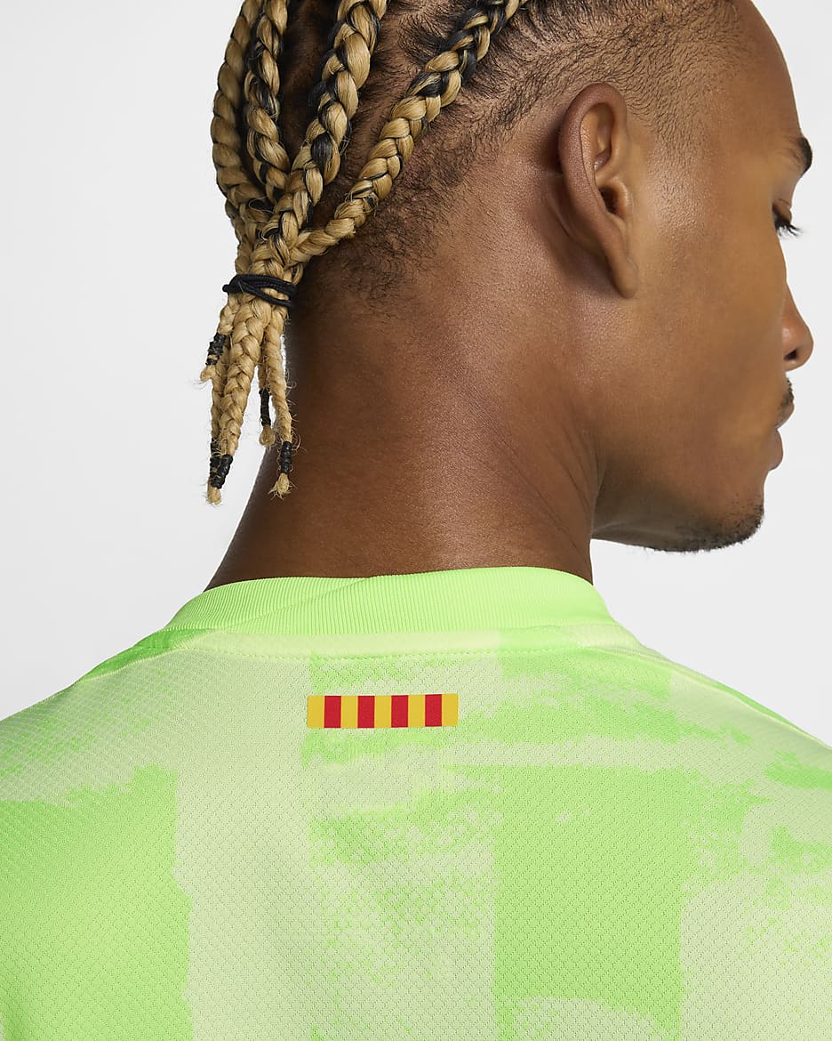 FC Barcelona 2024/25 Stadium Third Nike Dri-FIT Replica-fodboldtrøje til mænd - Barely Volt/Barely Volt/Lime Blast/Old Royal