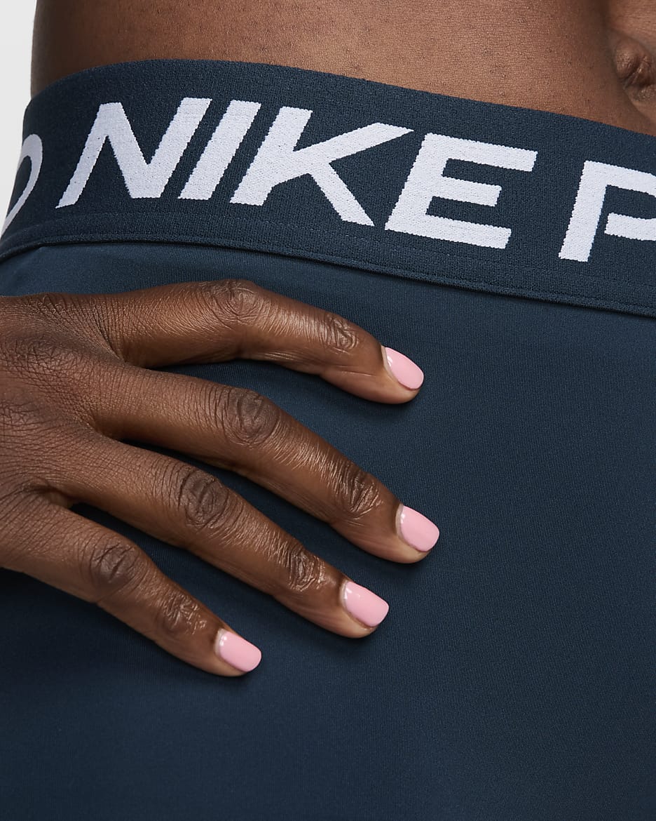 Calções de 7,5 cm Nike Pro para mulher - Armory Navy/Branco