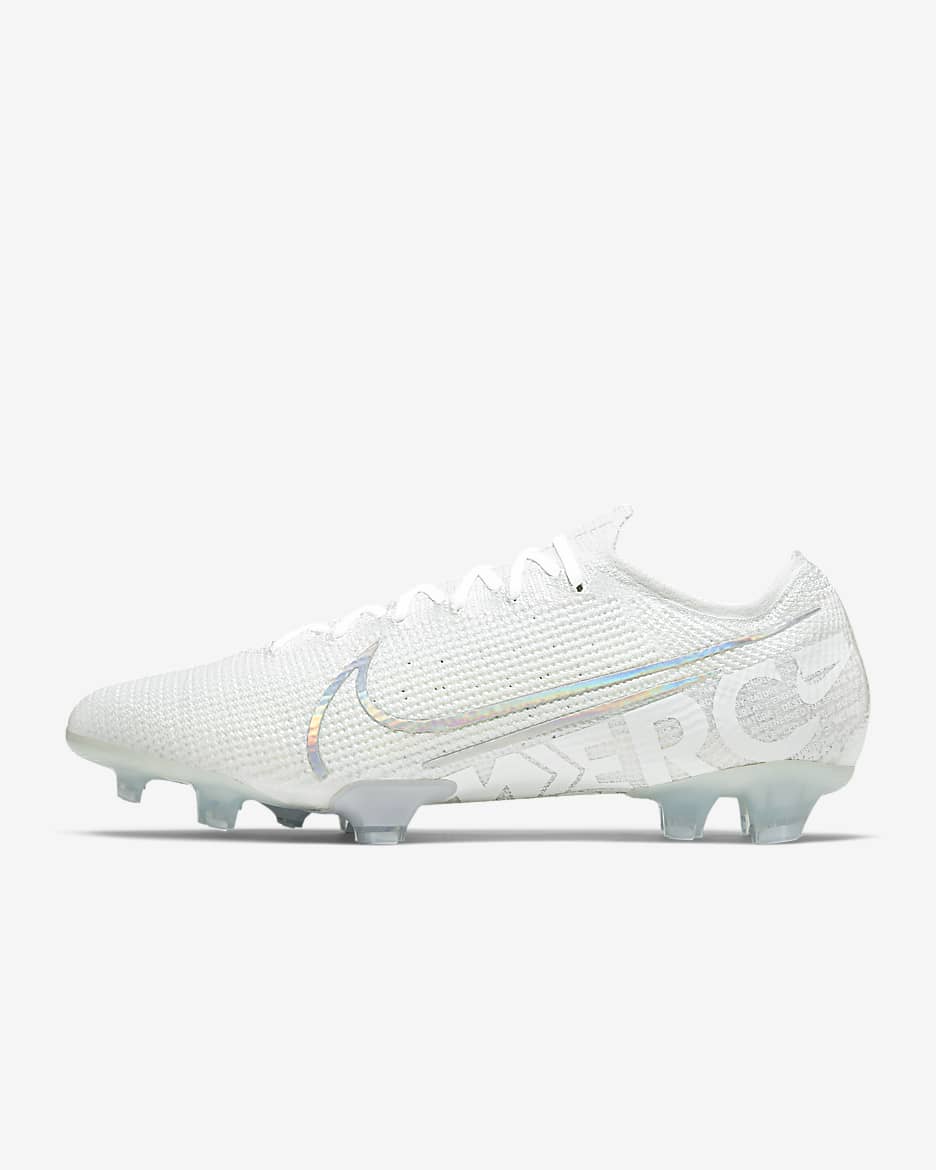 Nike Mercurial Vapor 13 Elite FG Firm-Ground Football Boot - White/Metallic Platinum/White