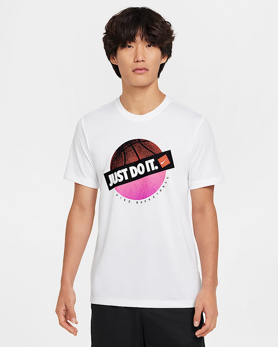 ナイキ メンズ Dri-FIT バスケットボール Tシャツ - ホワイト