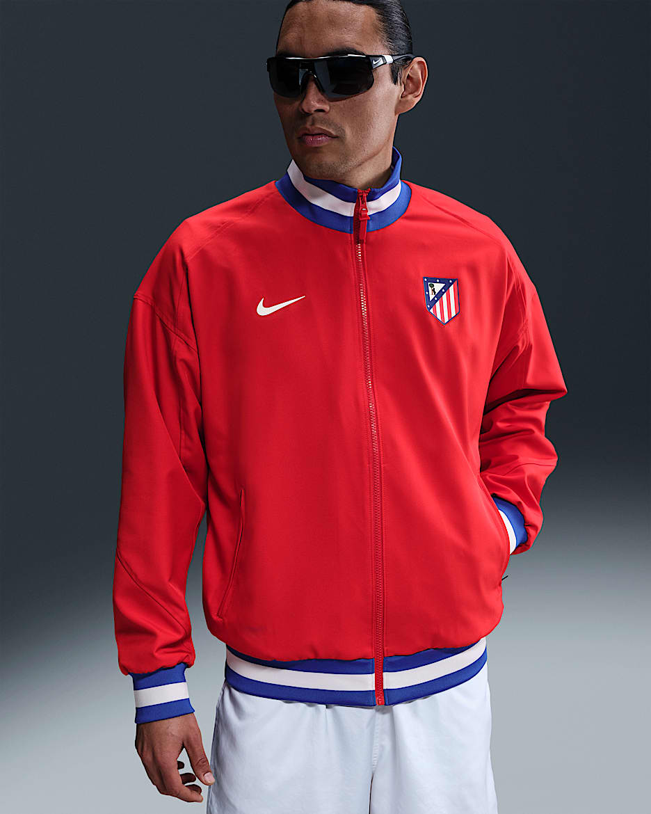 Strike Atlético de Madrid Chaqueta de fútbol Nike Dri-FIT Anthem - Hombre - Sport Red/Hyper Royal/Blanco