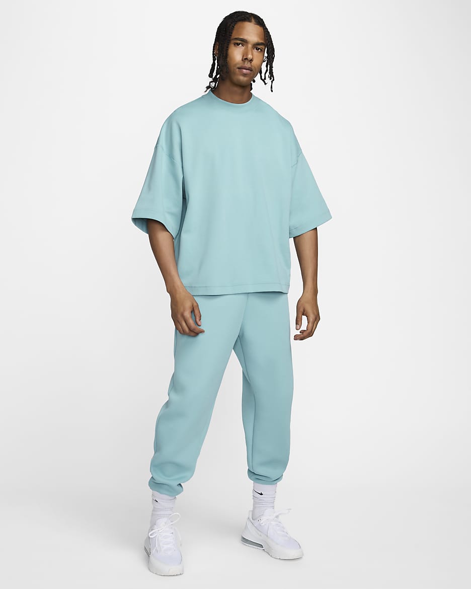 Haut en tissu Fleece à manches courtes Nike Tech pour homme - Denim Turquoise/Denim Turquoise