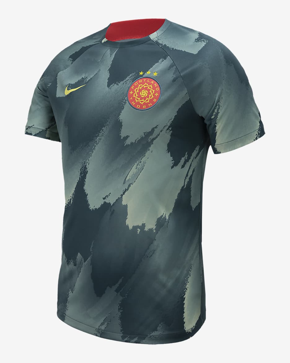 Playera para antes del partido Nike NWSL para hombre Portland Thorns FC - Pizarra cenizo