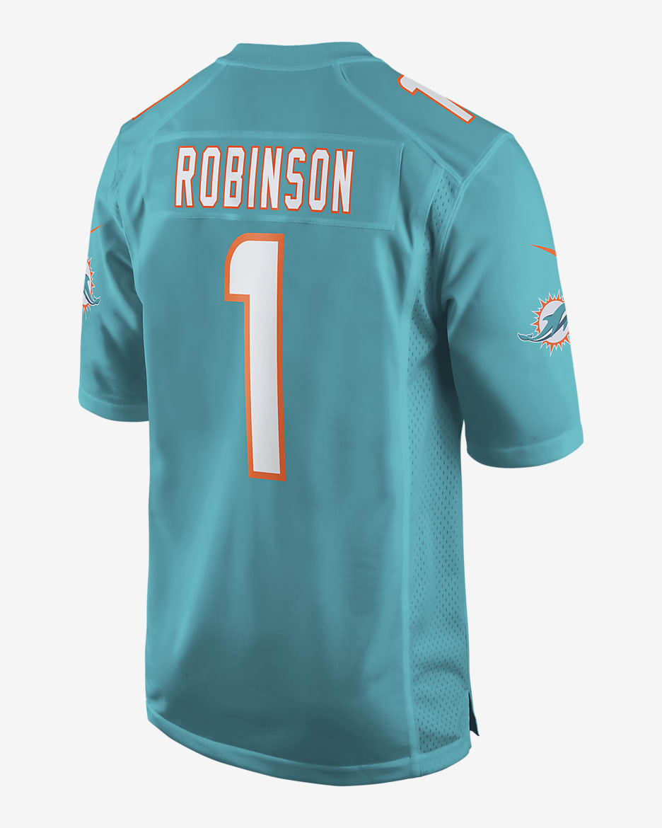 Chop Robinson Miami Dolphins Men's Nike NFL Game Football Jersey - Aqua