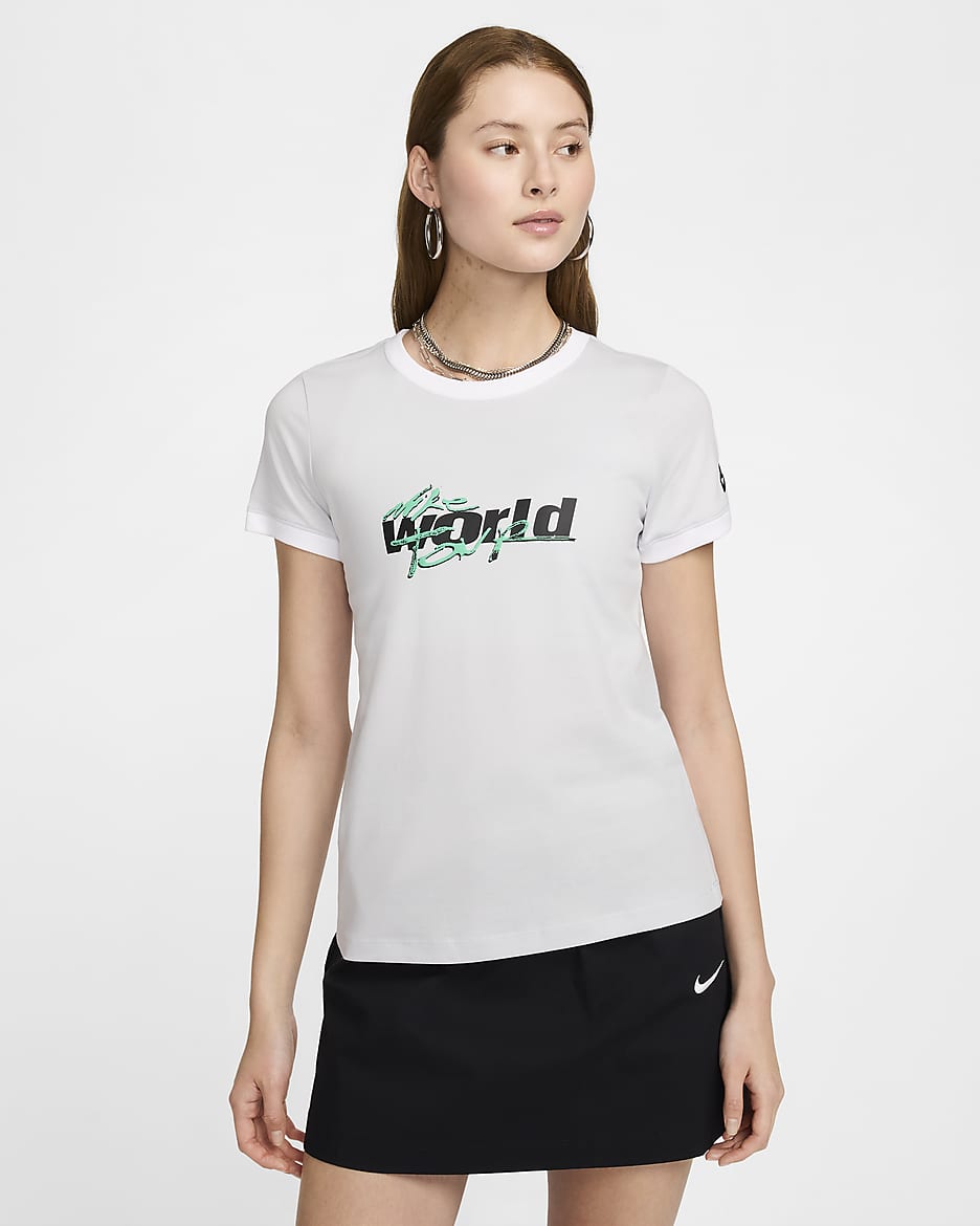 Nike Sportswear Women's Ringer T-Shirt - Pure Platinum/White