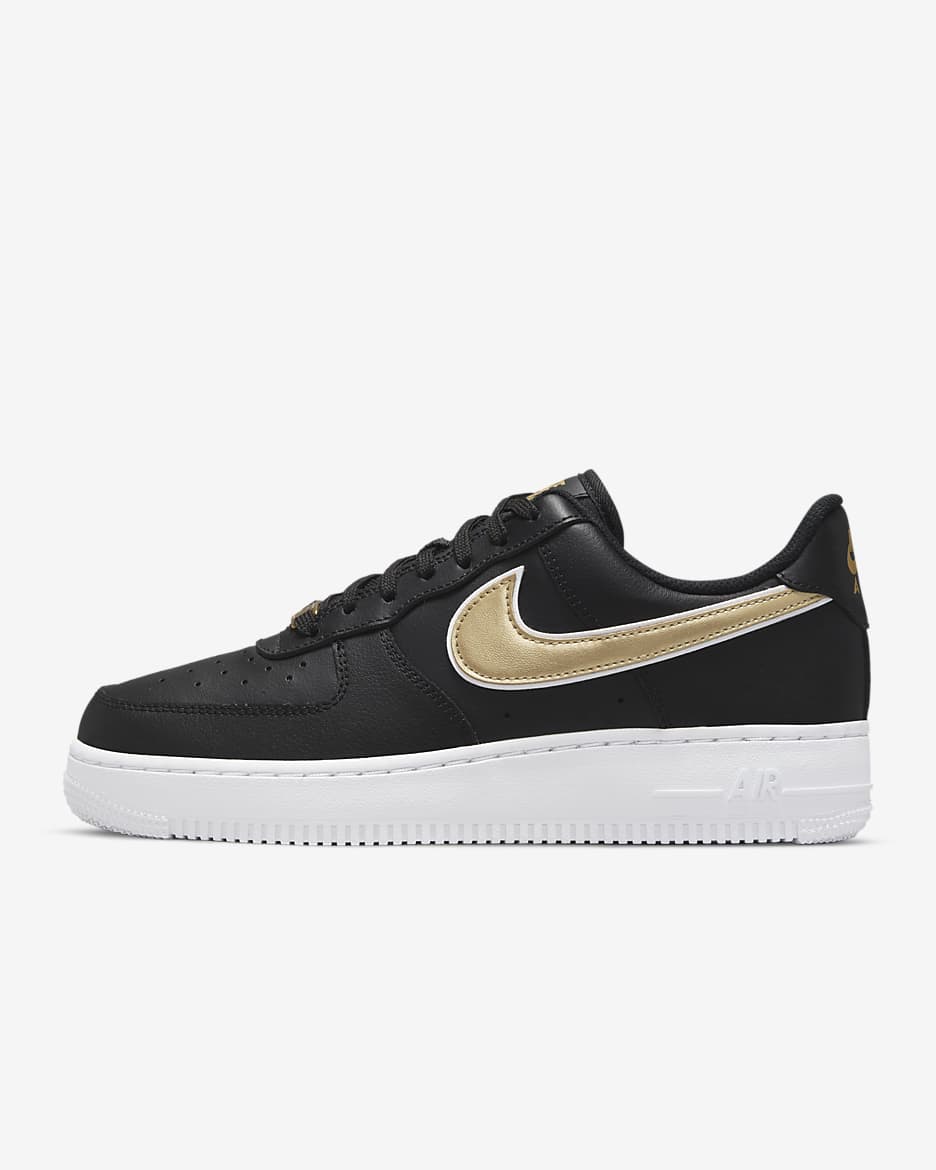 Nike Air Force 1 '07 Essential Women's Shoes - Black/White/Metallic Gold