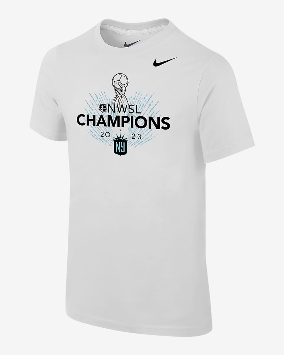 NJ/NY Gotham FC 2023 NWSL Champions Big Kids' Nike T-Shirt - White