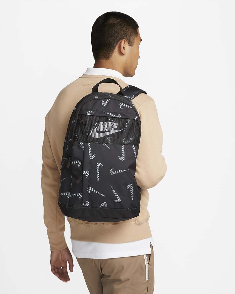 Nike Backpack (21L) - Black/Black/White