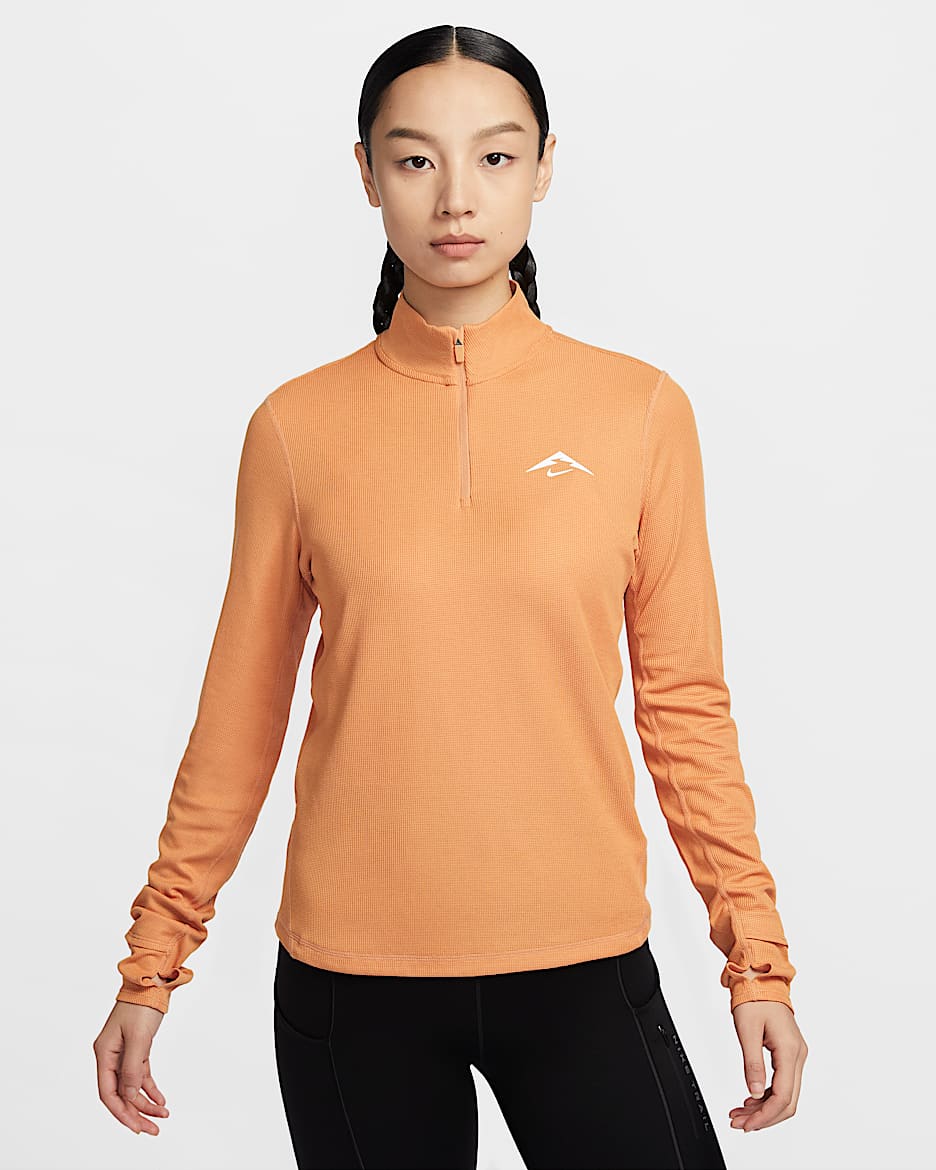 ナイキ トレイル ウィメンズ Dri-FIT 1/4ジップ ランニング ミッドレイヤー トップ - コッパームーン/ファントム/フラットシルバー/サミットホワイト